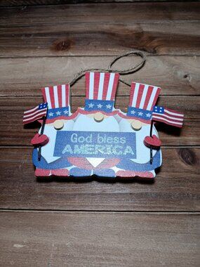 Christmas Ornament Patriotic Uncle Sam American Flags God Bless America Decor
